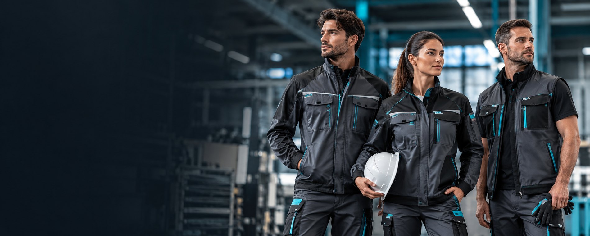 Deltex iş kıyafetleri giyen profesyonel ekip